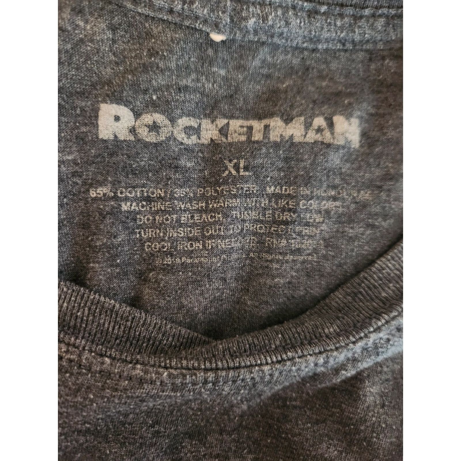 Spell Rocketman T-Shirt Mens XL Gray Short Sleeve Logo Crew Neck Movie Top Spin Spell Logo Shirt Size US XL / EU 56 / 4 - 2 Thumbnail