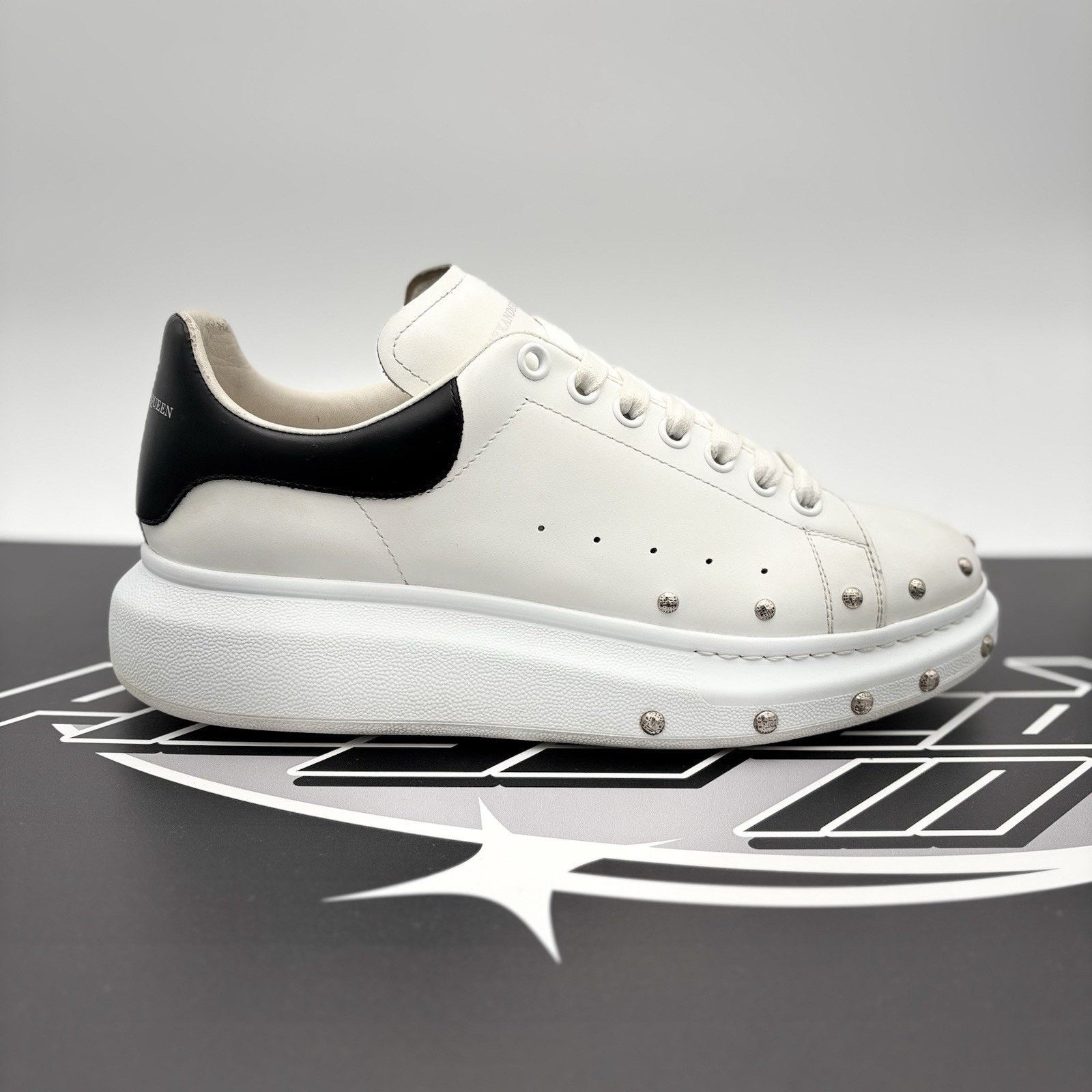 Alexander McQueen Alexander McQueen Front Studded ' White, Black ' | GREAT! Size US 11 / EU 44 - 2 Thumbnail