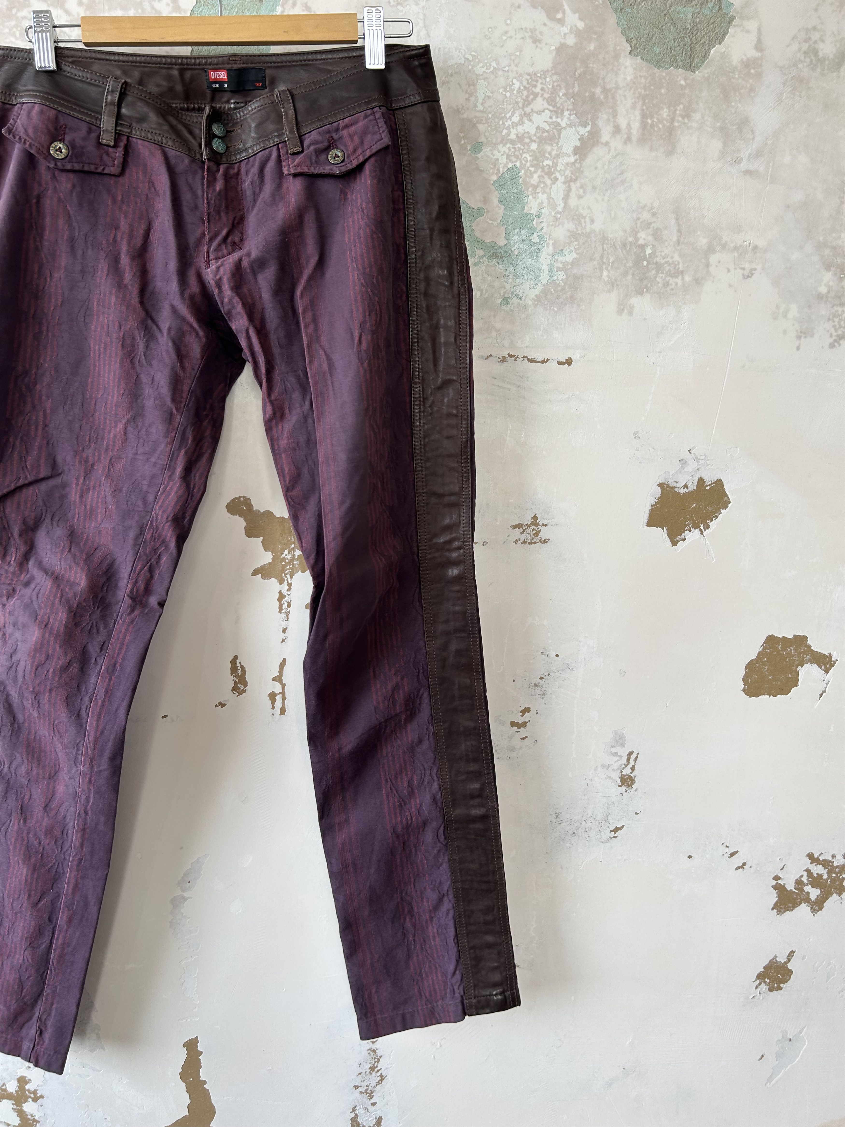 Diesel Vintage Avant Garde Pants Diesel leather rare Size 28" / US 6 / IT 42 - 2 Thumbnail