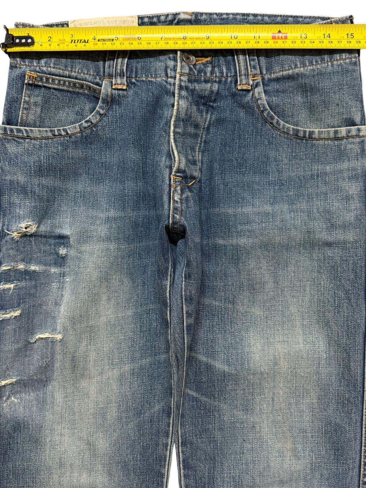 Johnbull Vintage 90s Japan Johnbull Blue Faded Wash Whisker Style Size US 30 / EU 46 - 11 Thumbnail