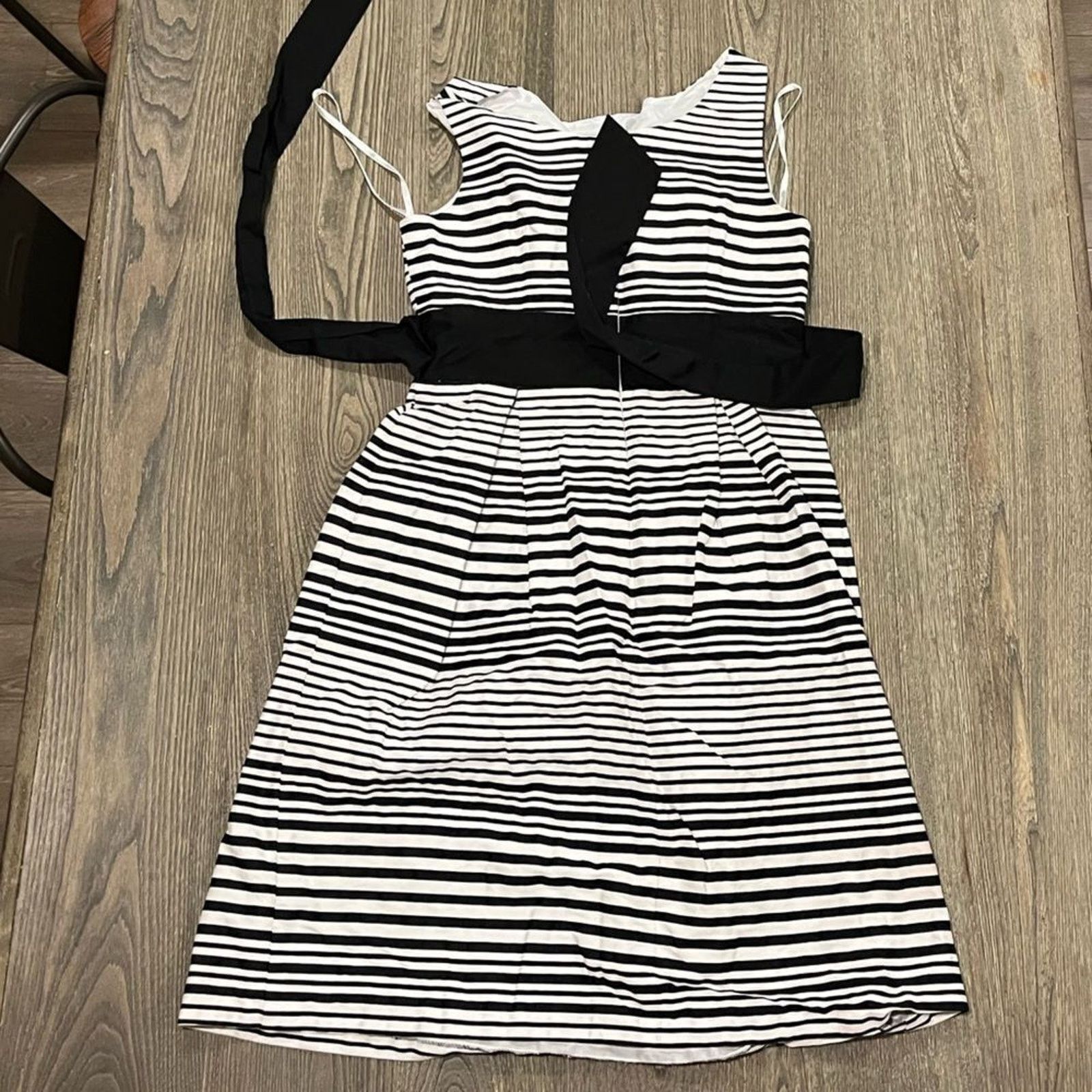 Vintage AB Studio Womens Striped Dress Knee Length Size 10 Size L / US 10 / IT 46 - 5 Thumbnail