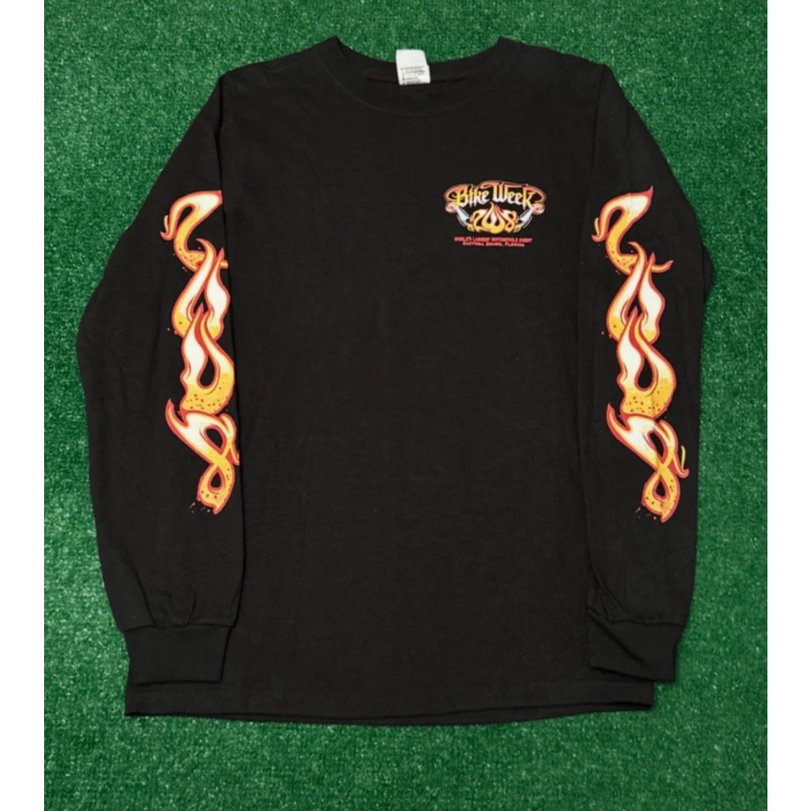 Vintage VINTAGE Daytona Bike Week Biker 2008 Flames Hit Long Sleeve Shirt Small 90s Y2K Mens Size US S / EU 44-46 / 1 - 2 Thumbnail