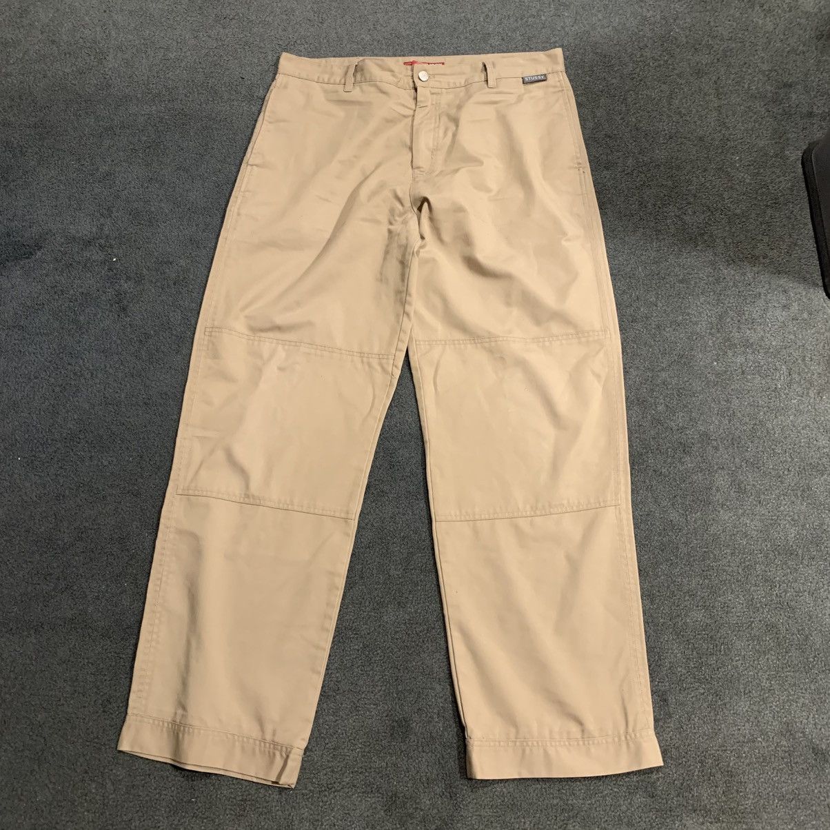 Stussy Vintage Y2K Stüssy (work/s)² Double Knee Work Pants - Khaki Size US 38 / EU 54 - 3 Thumbnail