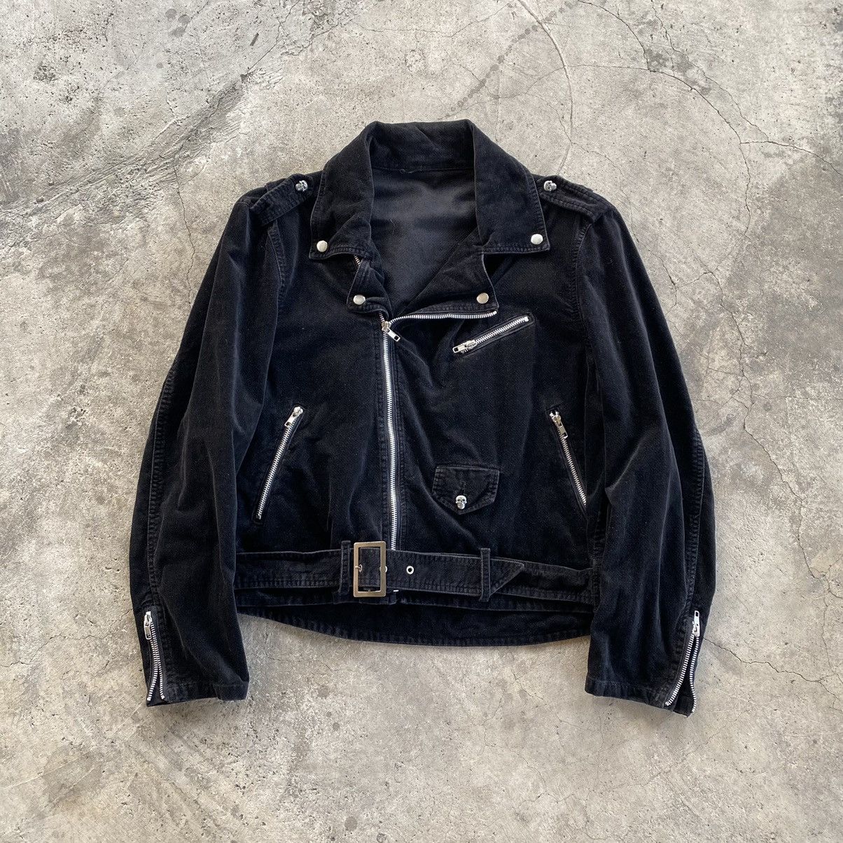Japanese Brand Japanese Brand Black Velvet Moto Jacket Size US L / EU 52-54 / 3 - 1 Thumbnail
