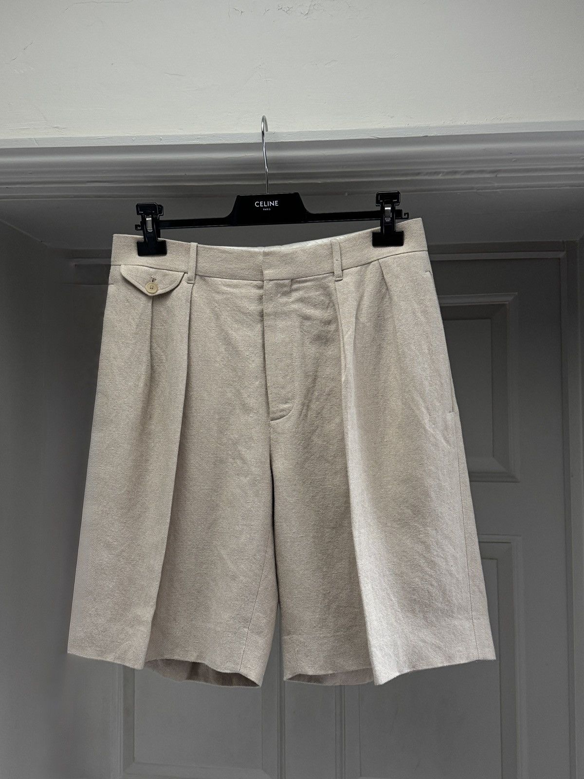 The Row The Row Mens Marcello Beige Linen Shorts size US 32 Size US 32 / EU 48 - 2 Thumbnail