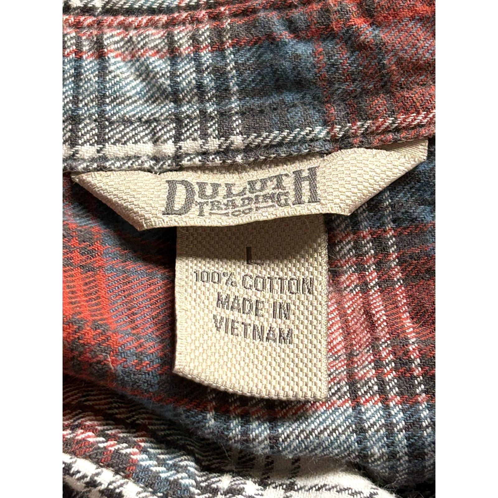 CO Duluth Trading Co Shirt Mens Large Red Blue White Multicolor Plaid Long Sleeve Collared Button-Up Pockets Size US L / EU 52-54 / 3 - 5 Thumbnail