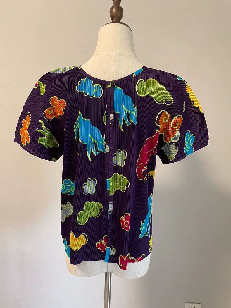 Issey Miyake Issey Miyake size:3 Purple golden Bull auspicious cloud pl Size M / US 6-8 / IT 42-44 - 3 Thumbnail
