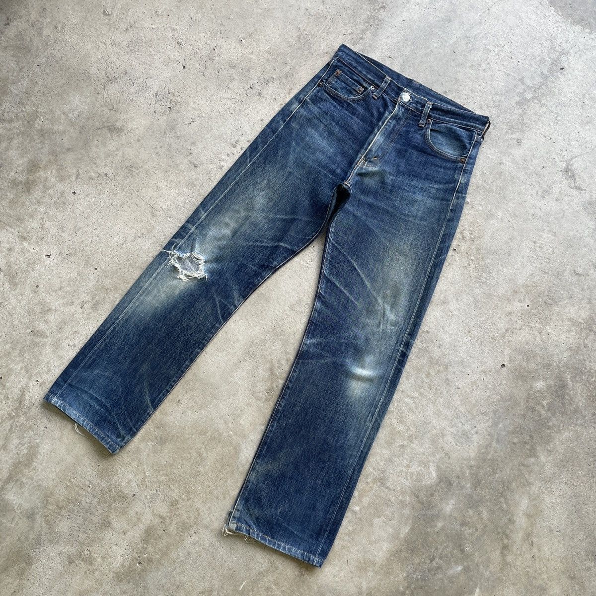 Jean × Levi's × Vintage Vintage Levi’s 502 Big E Selvedge Denim Faded Jeans Pants Size US 30 / EU 46 - 2 Thumbnail