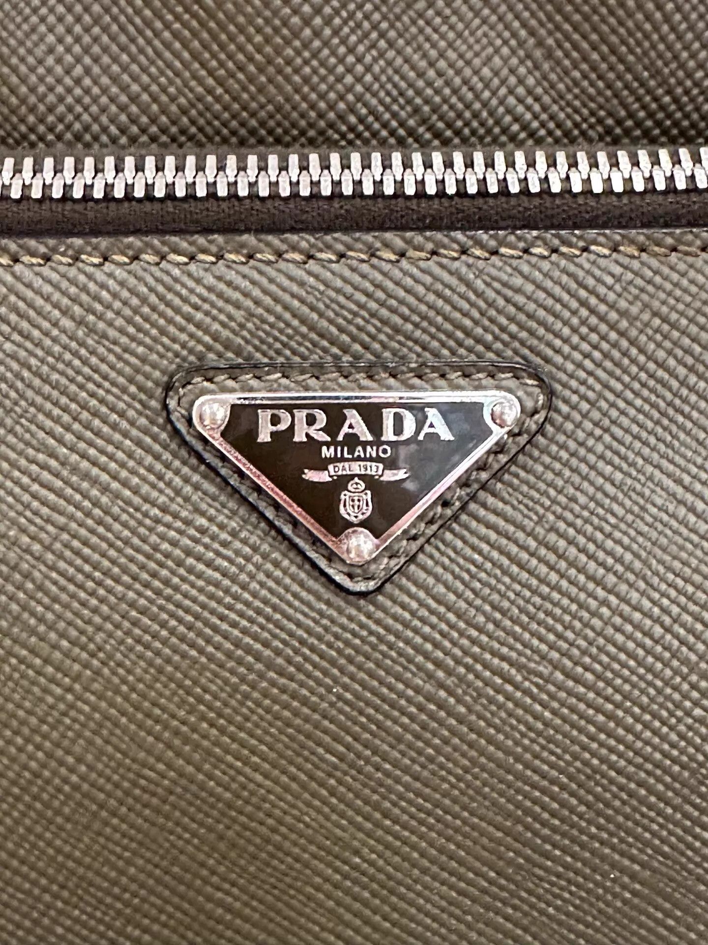 Prada Prada Gray-Green Triangle Logo Crossbody Bag 29cm 99 New Size ONE SIZE - 3 Thumbnail