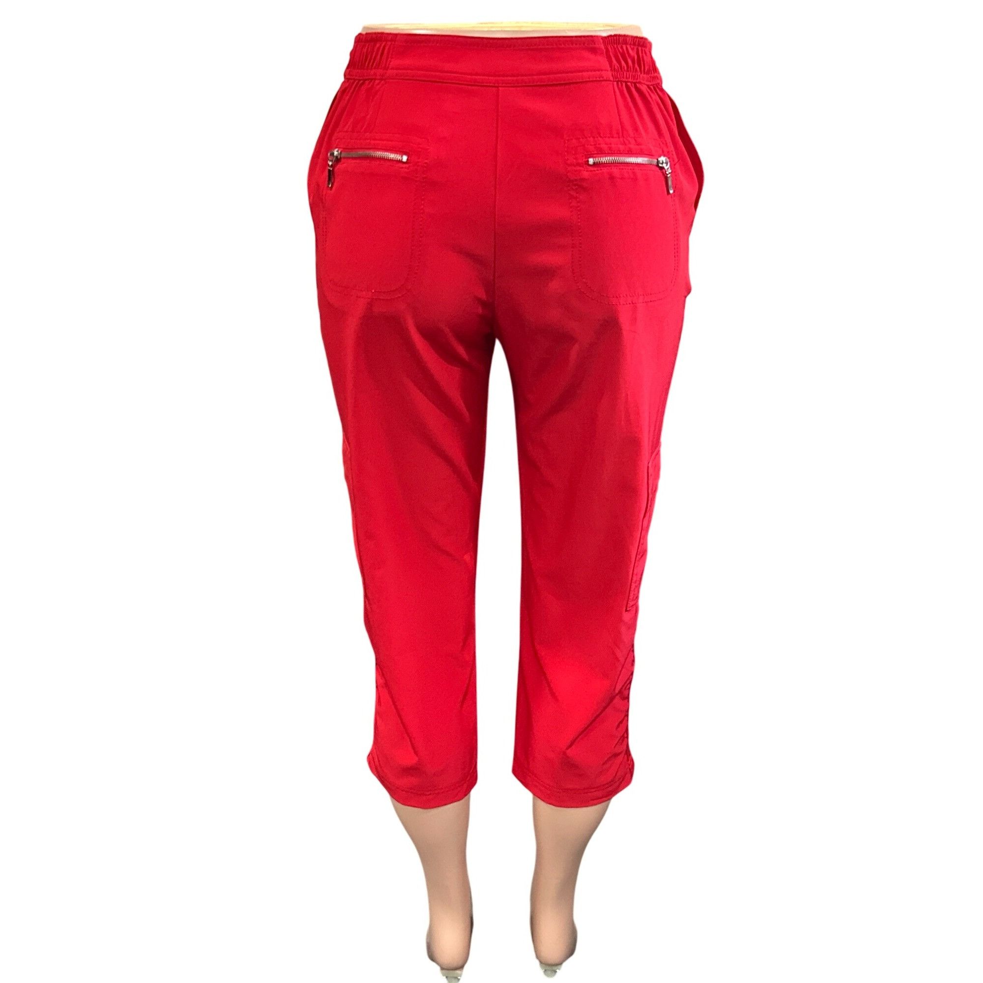 Chicos Chicos Zenergy Red Luxury Soft Stretch Capris Zipper Cargo P Size 25" / US 0 / IT 36 - 6 Thumbnail