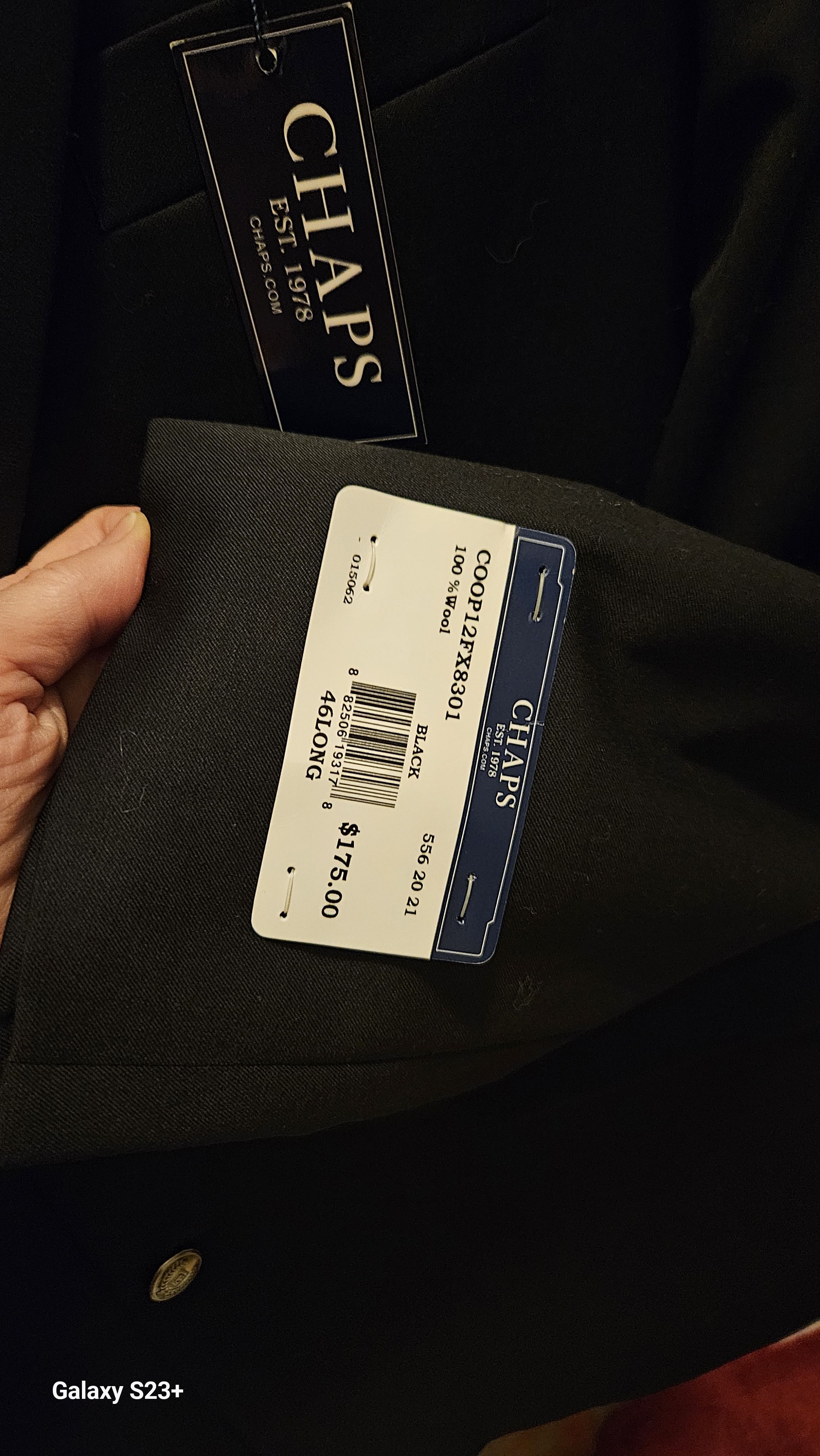 Chaps Ralph Lauren Black Suit Coat size 46 L by Chaps Ralph Lauren NWT Size 46L - 4 Thumbnail