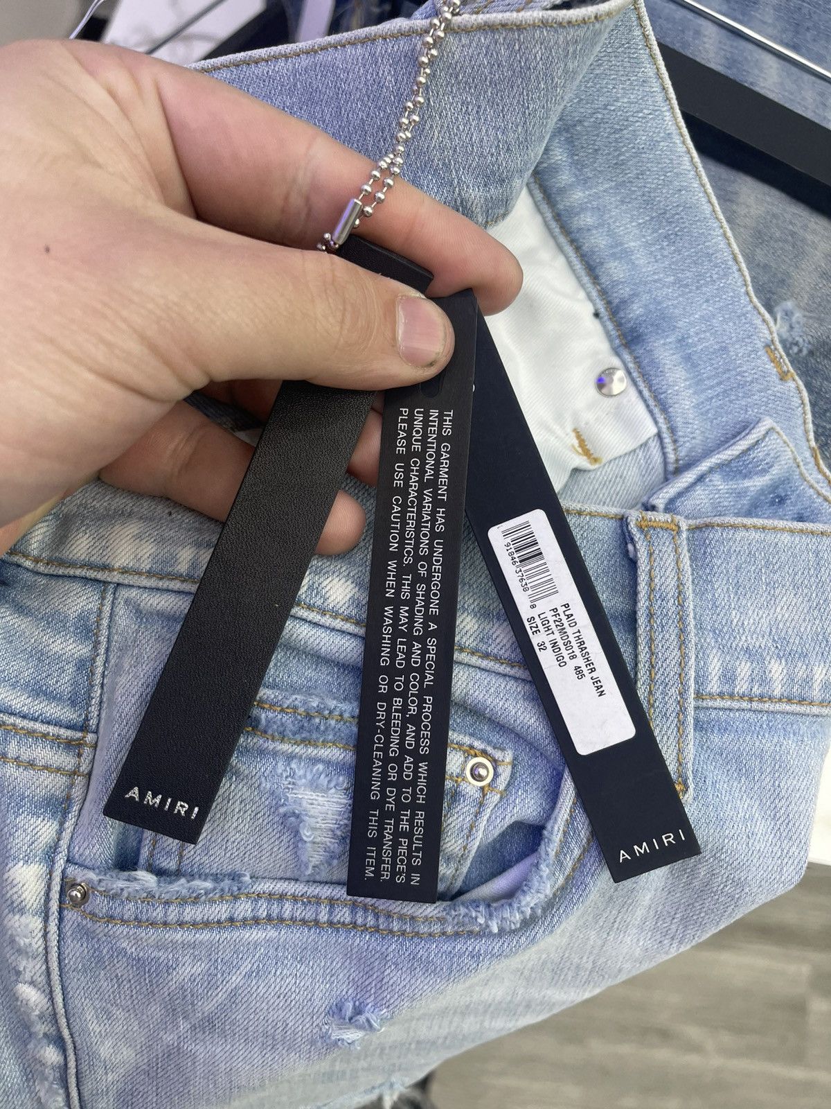 Amiri Amiri Plaid Thrasher jeans (Light blue/Orange) Size US 32 / EU 48 - 7 Thumbnail