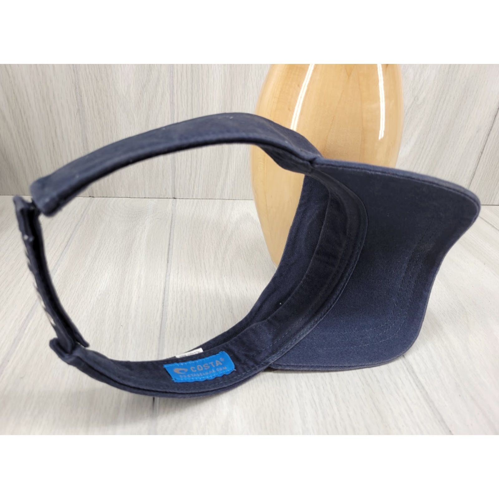 Costa Del Mar Costa Del Mar Visor Navy White Logo Unisex Adults One Size Velcro Adjustable Canvas Cotton Casual H6 Size ONE SIZE - 7 Thumbnail
