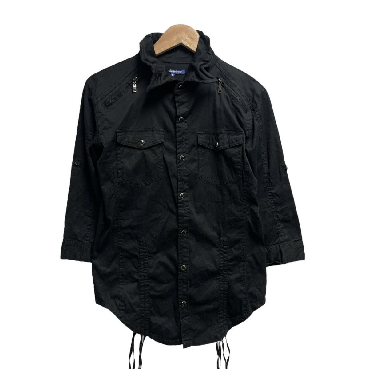 image of Semantic Design Button Shirt in Black, Men's (Size Medium)