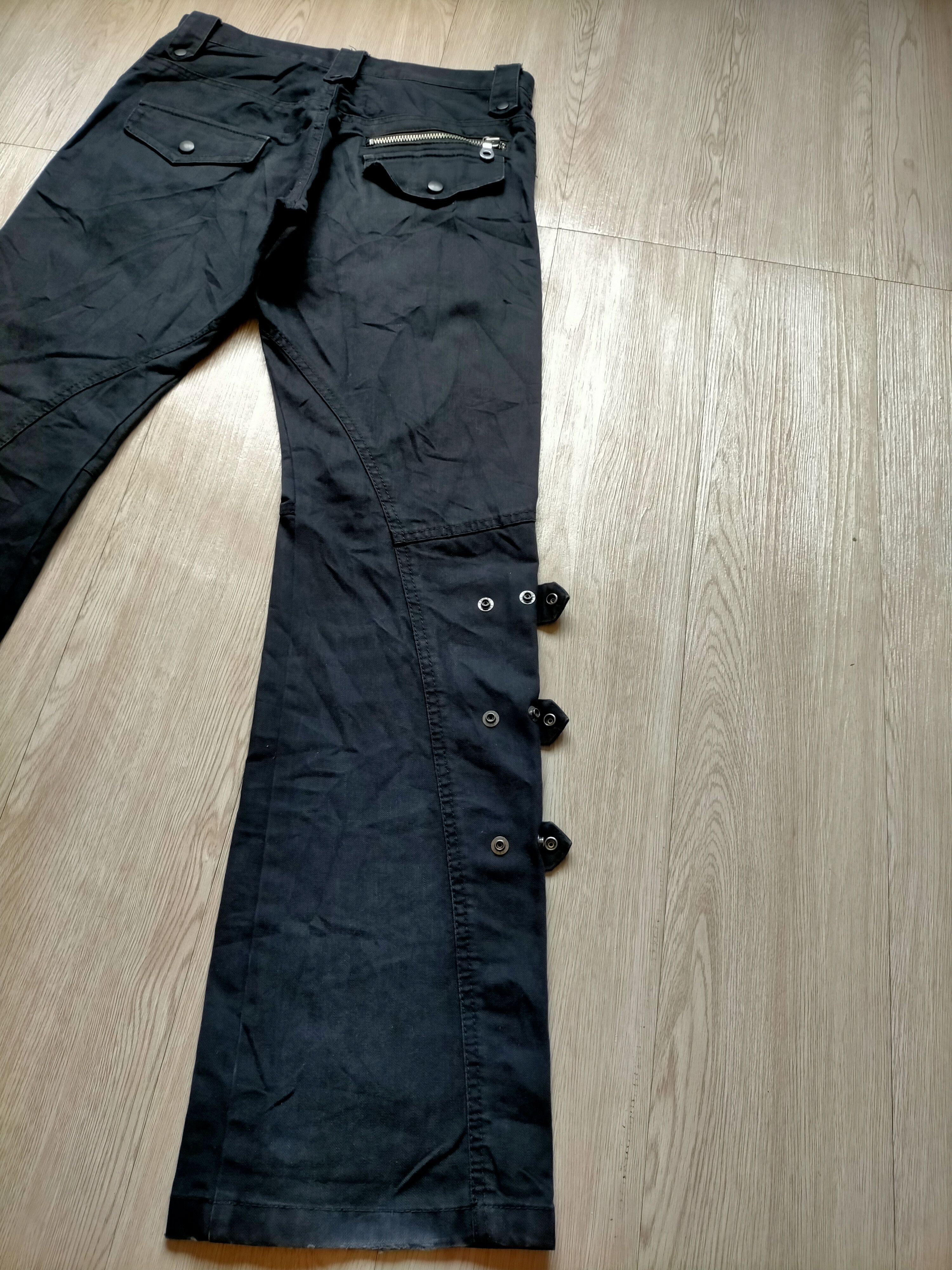 Tete Homme Tete Homme Flare Jeans Bondage Punk Style Black Denim Size US 30 / EU 46 - 19 Thumbnail