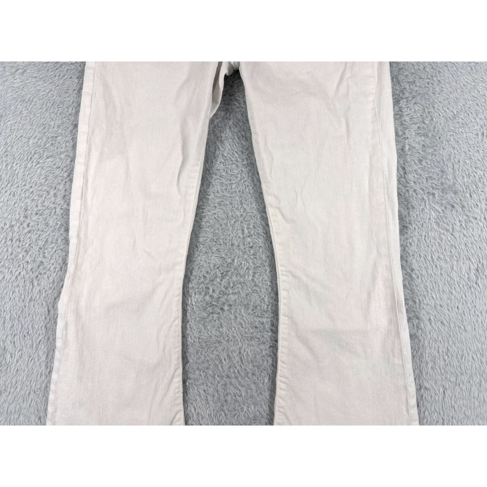 Vintage Black Orchid Jeans Womens Pants 28 White Denim Flared Distressed Raw Hem 24x29 Cotton Blend 5-Pocket Regular Button Zip Jeans Womens Size 28" / US 6 / IT 42 - 3 Thumbnail