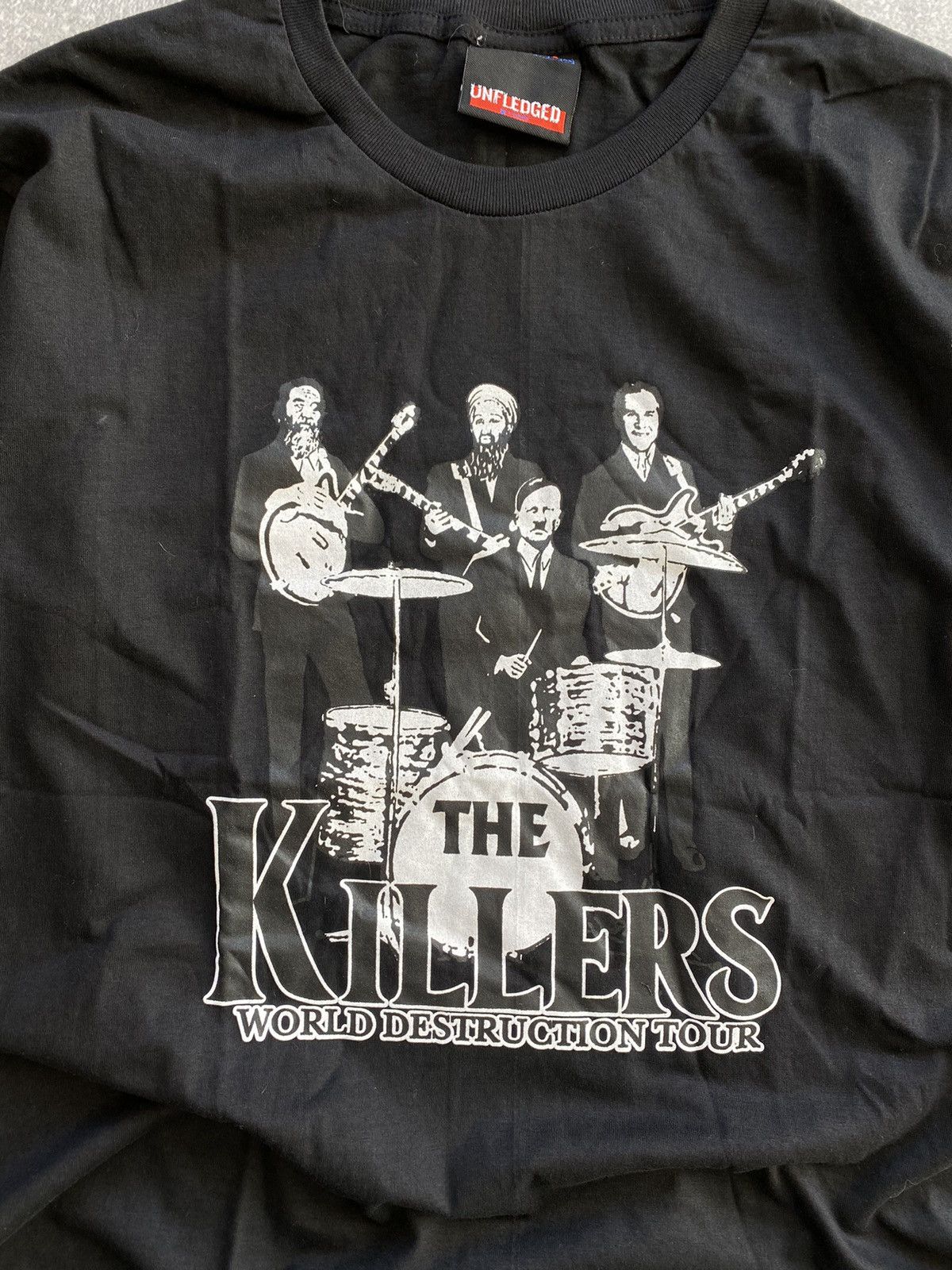 T-shirt The Killers World Destruction Tour Parody - Taille XL - Coton Gris/bleu - Occasion Très Bon état