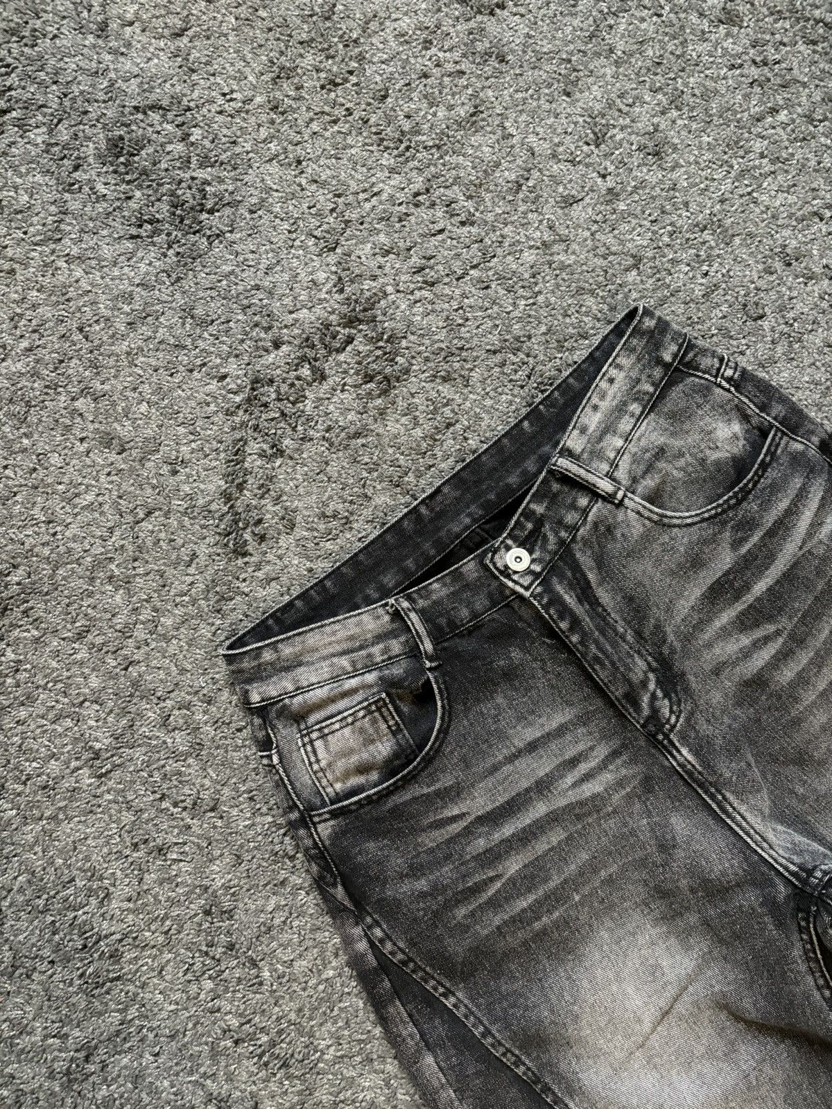 Jean × Vintage Gray wavy baggy jeans oversized vintage denim Size US 30 / EU 46 - 3 Thumbnail