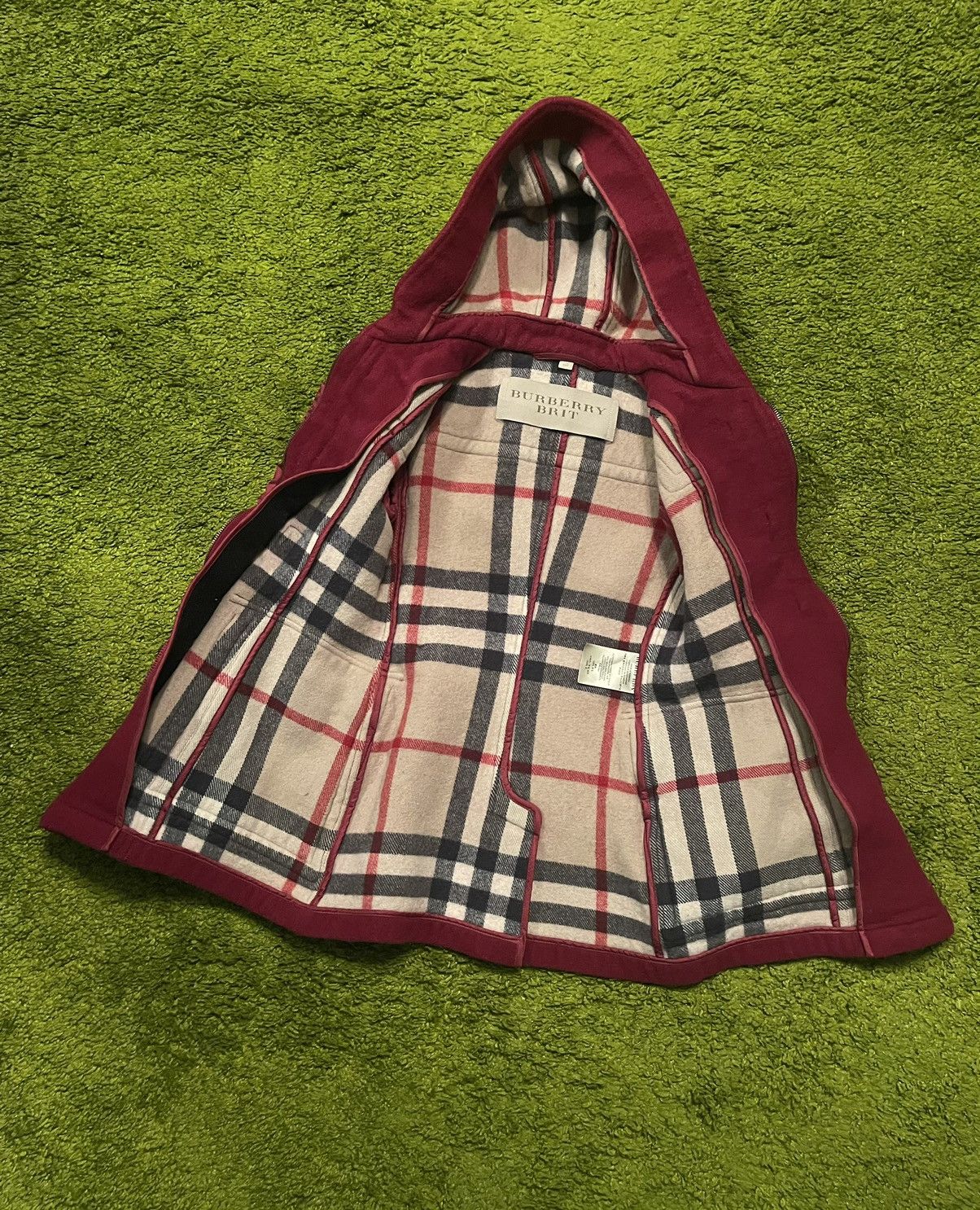 Burberry × Designer Burberry Brit iconic nova check wool duffle coat jacket Size XS / US 0-2 / IT 36-38 - 2 Thumbnail