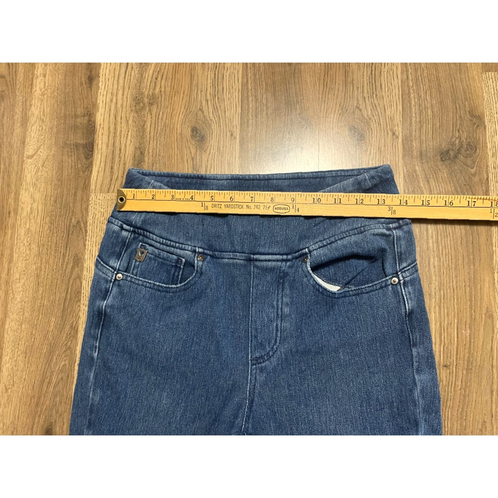 Vintage Belle by Kim Gravel Jeans Women's 4 Tall Blue Denim Straight Pull On Size 27" / US 4 / IT 40 - 5 Thumbnail