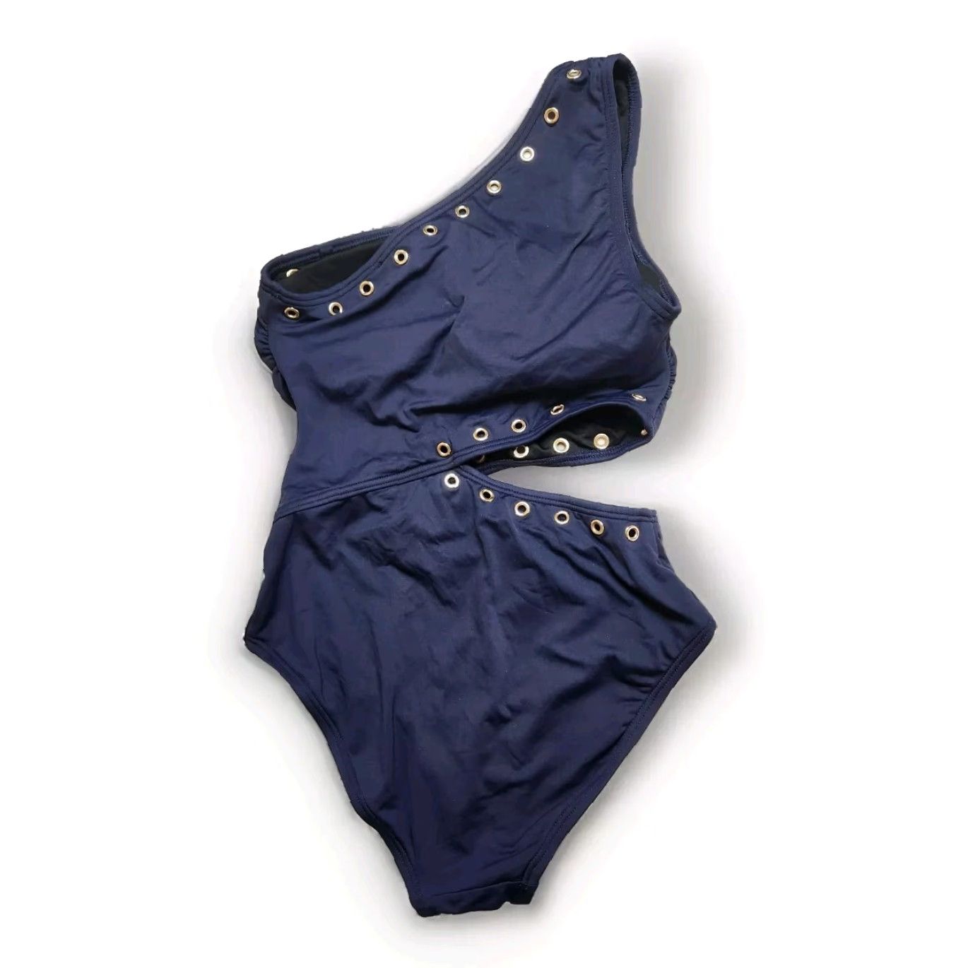 Michael Kors Michael Kors Womens Navy Grommet Cut Out One Piece Swimsuit XS Size ONE SIZE - 4 Thumbnail