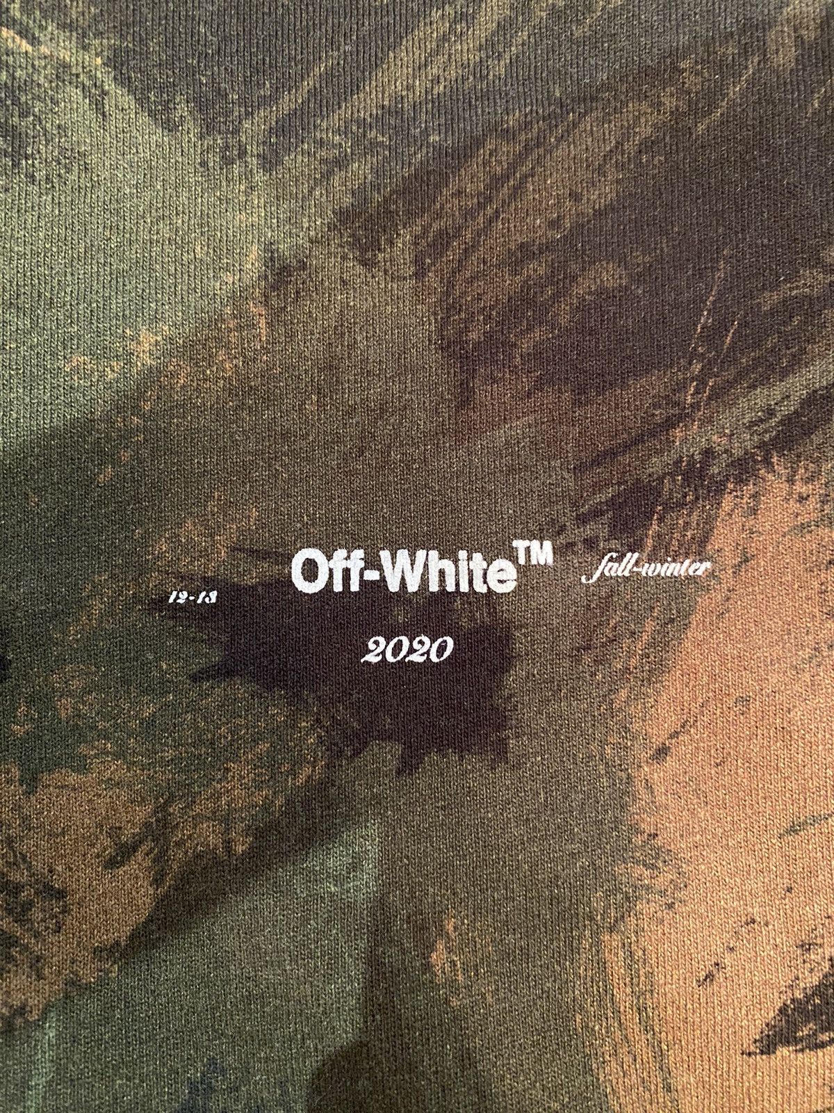 Off-White Off-White Khaki Paintbrush Camo Oversized T-Shirt Size US S / EU 44-46 / 1 - 3 Thumbnail