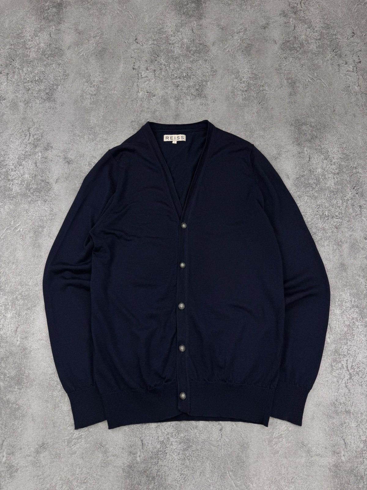Reiss Reiss Men Cotton Cardigan Navy Size L Size US L / EU 52-54 / 3 - 1 Thumbnail
