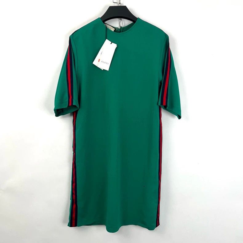 Gucci Gucci Classic Red Green Dress with Short Sleeves- DMC Size US 38 / EU 54 - 1 Thumbnail