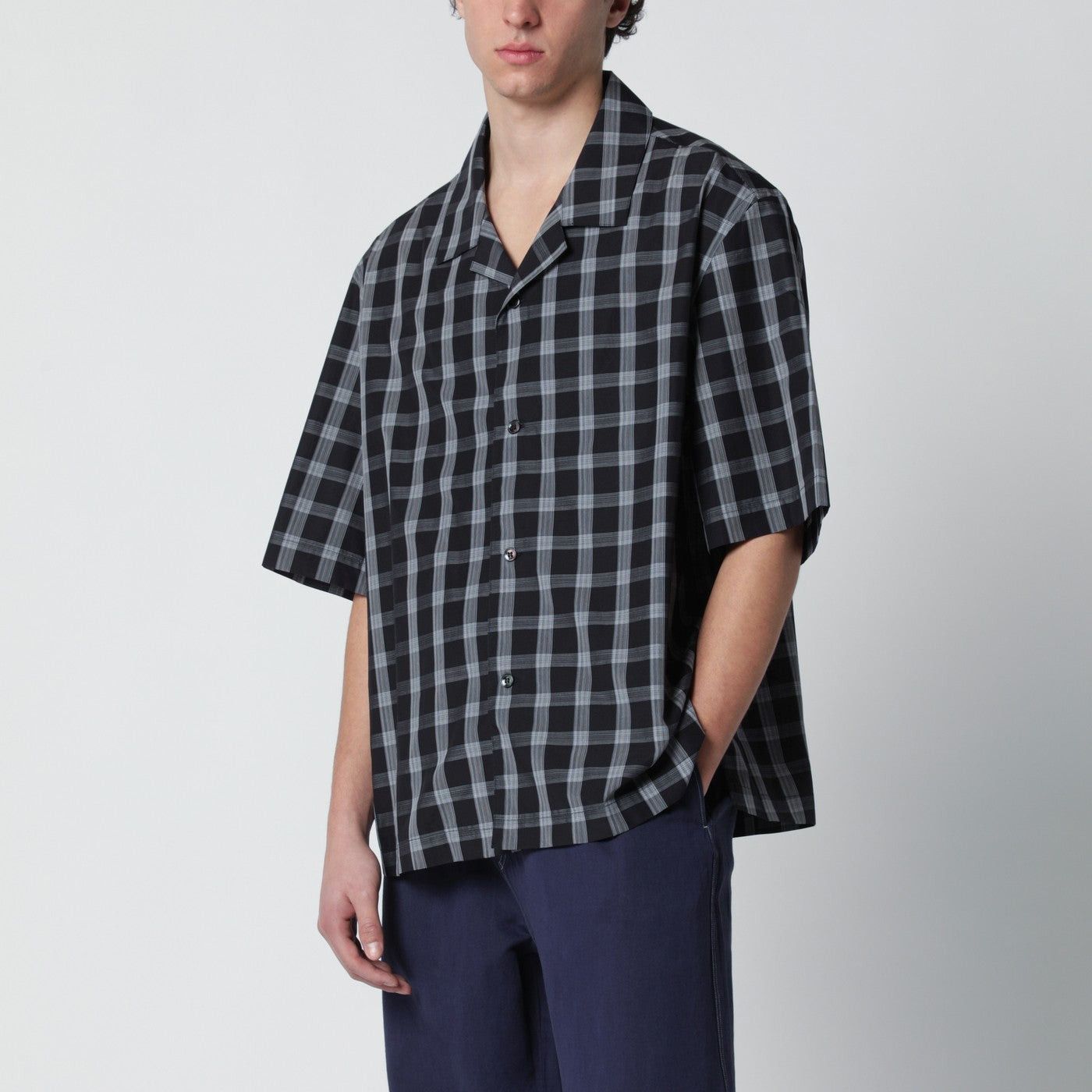 Studio Nicholson Studio Nicholson Kline Shirt Black Check Pattern Size US L / EU 52-54 / 3 - 1 Thumbnail