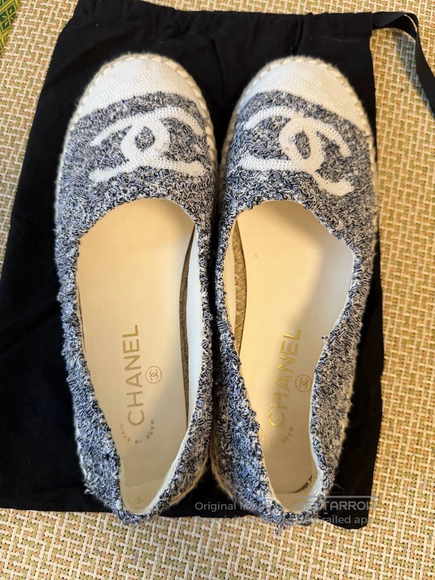 Chanel CHANEL Gray White Sequin Espadrilles. Size US 8 / IT 38 - 3 Thumbnail