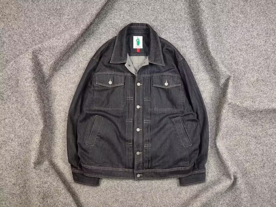 image of Vintage 90's Bytehare Japanese Type-2 Pocket Denim Jacket in Dark, Men's (Size Medium)