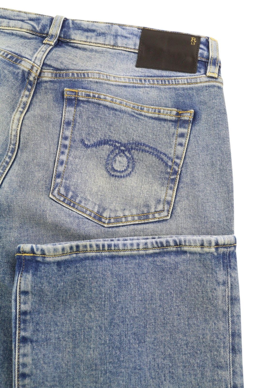 R13 KICK 31 Jasper Stretch Ankle Washed Faded Blue 85437 Size 31" - 6 Thumbnail