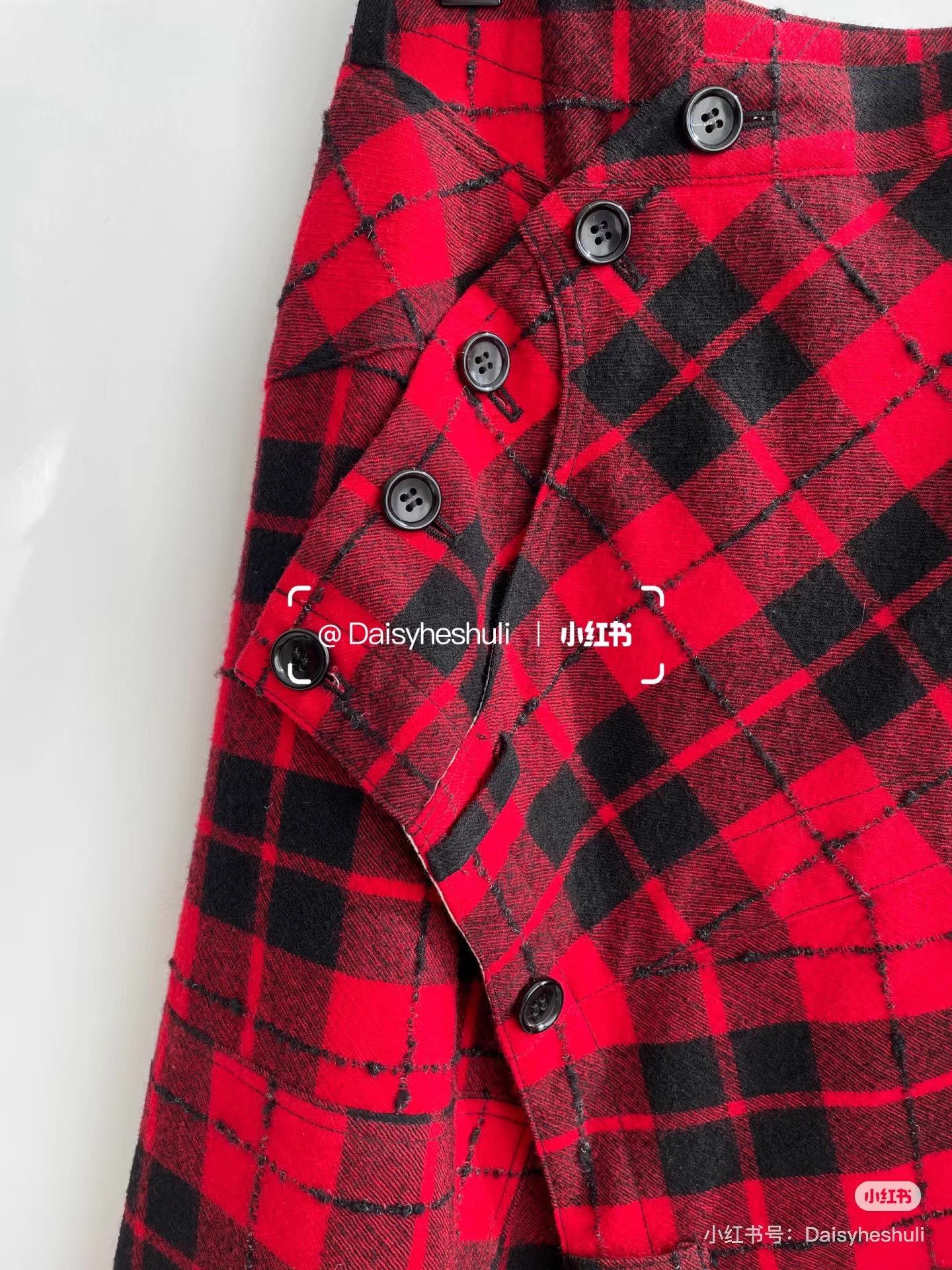 Comme des Garcons Comme des Garçons CDG Tricot Plaid Midi Skirt Ｑ24 Size 38" / US 16 / IT 52 - 3 Thumbnail