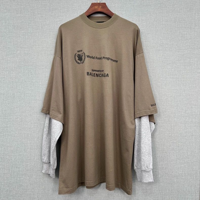 Balenciaga Balenciaga Brown WFP food agency wheat ear print logo faux Size US XL / EU 56 / 4 - 1 Thumbnail