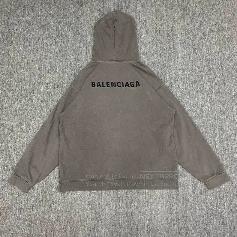 Balenciaga Balenciaga Gray Embroidered Hooded Sweatshirt/S Size Size US S / EU 44-46 / 1 - 2 Thumbnail
