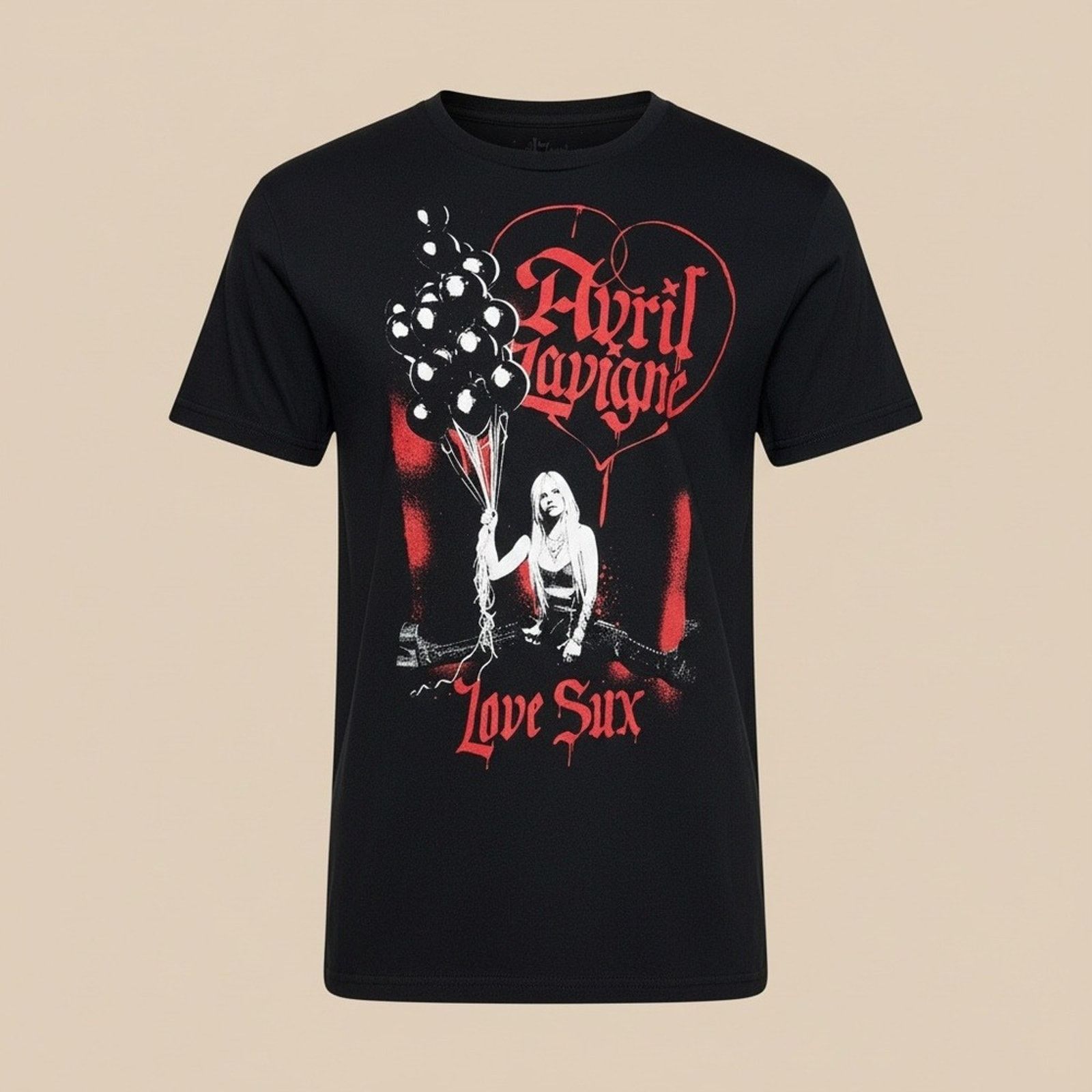 Other Avril Lavigne Love Sux Goth Punk Band T-Shirt XS NWOT Size XS / US 0-2 / IT 36-38 - 1 Thumbnail