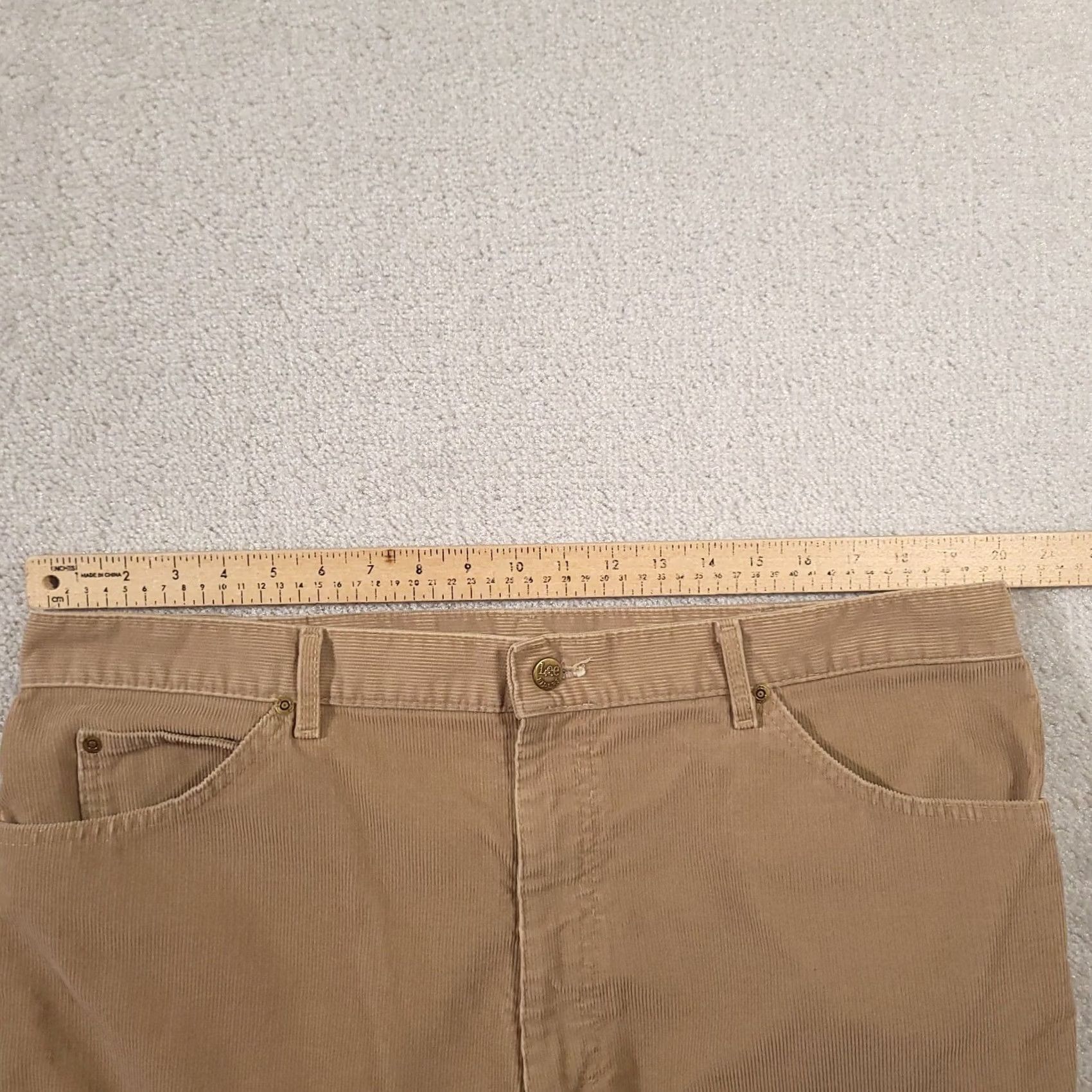 Lee VINTAGE Lee Corduroy Pants Mens 42x32 Tan Beige USA Made Size US 42 / EU 58 - 3 Thumbnail