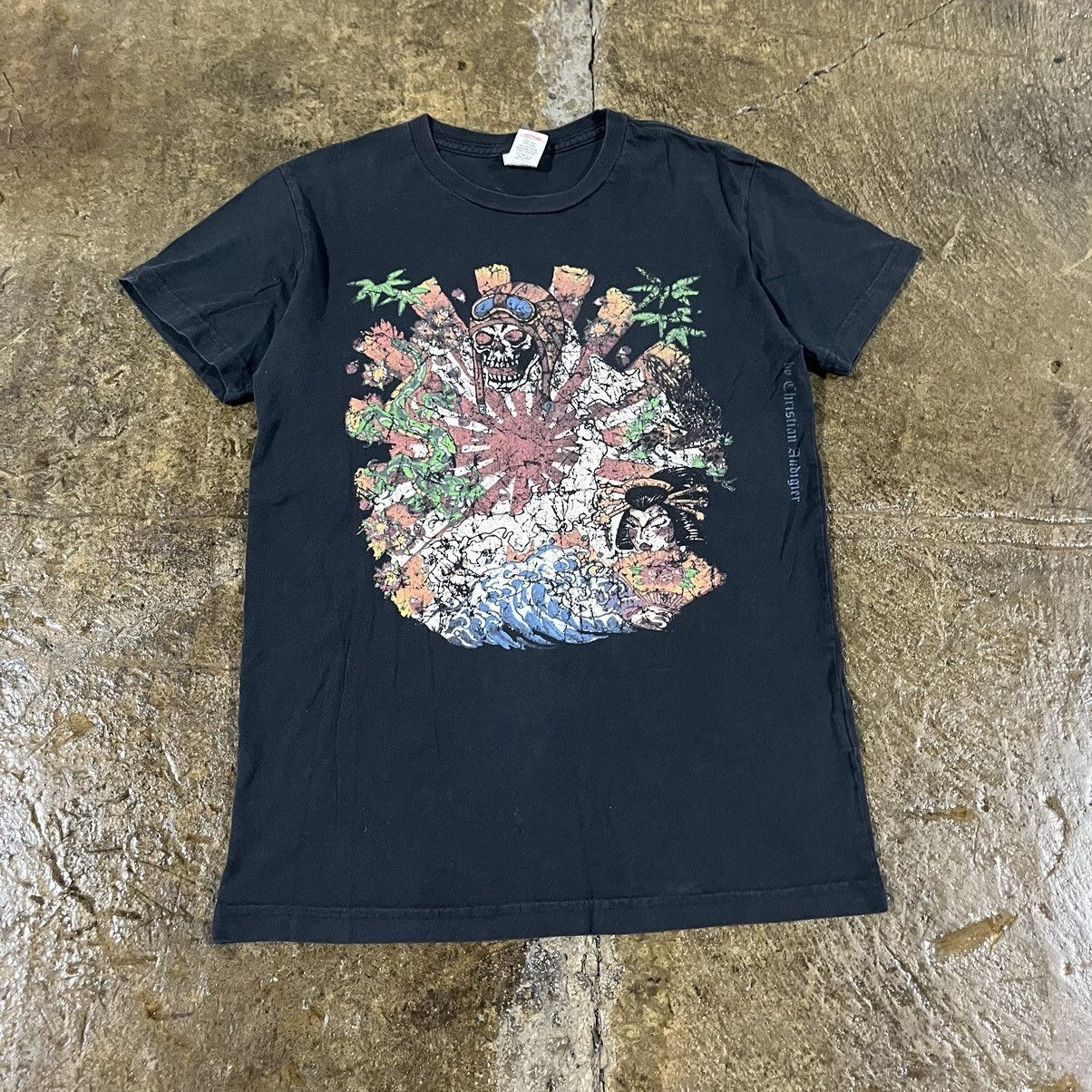 Ed Hardy × Japanese Brand × Vintage Crazy Ed Hardy Y2K Japanese Grunge Skater Style Tee Shirt Size US S / EU 44-46 / 1 - 3 Thumbnail