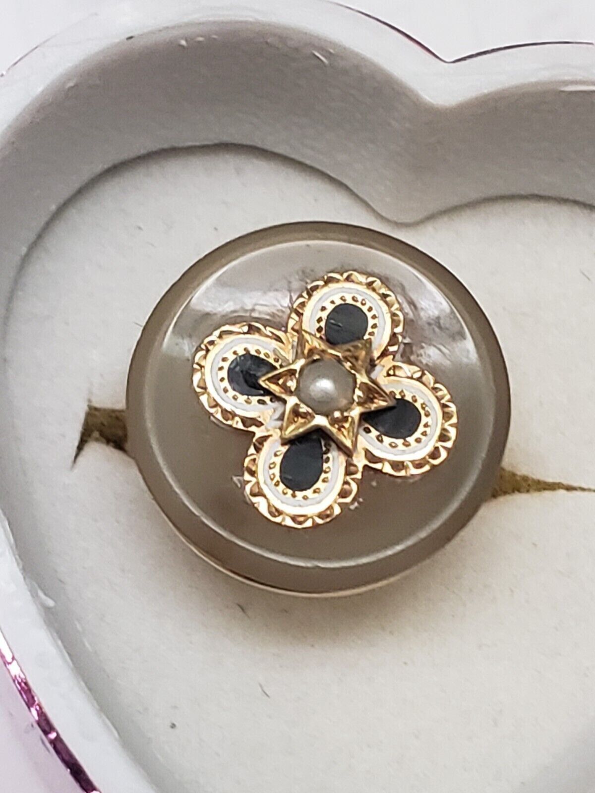 Other Victorian 10k Y/Gold Genuine Agate Seed Pearl Enamel Ring Size ONE SIZE - 1 Thumbnail