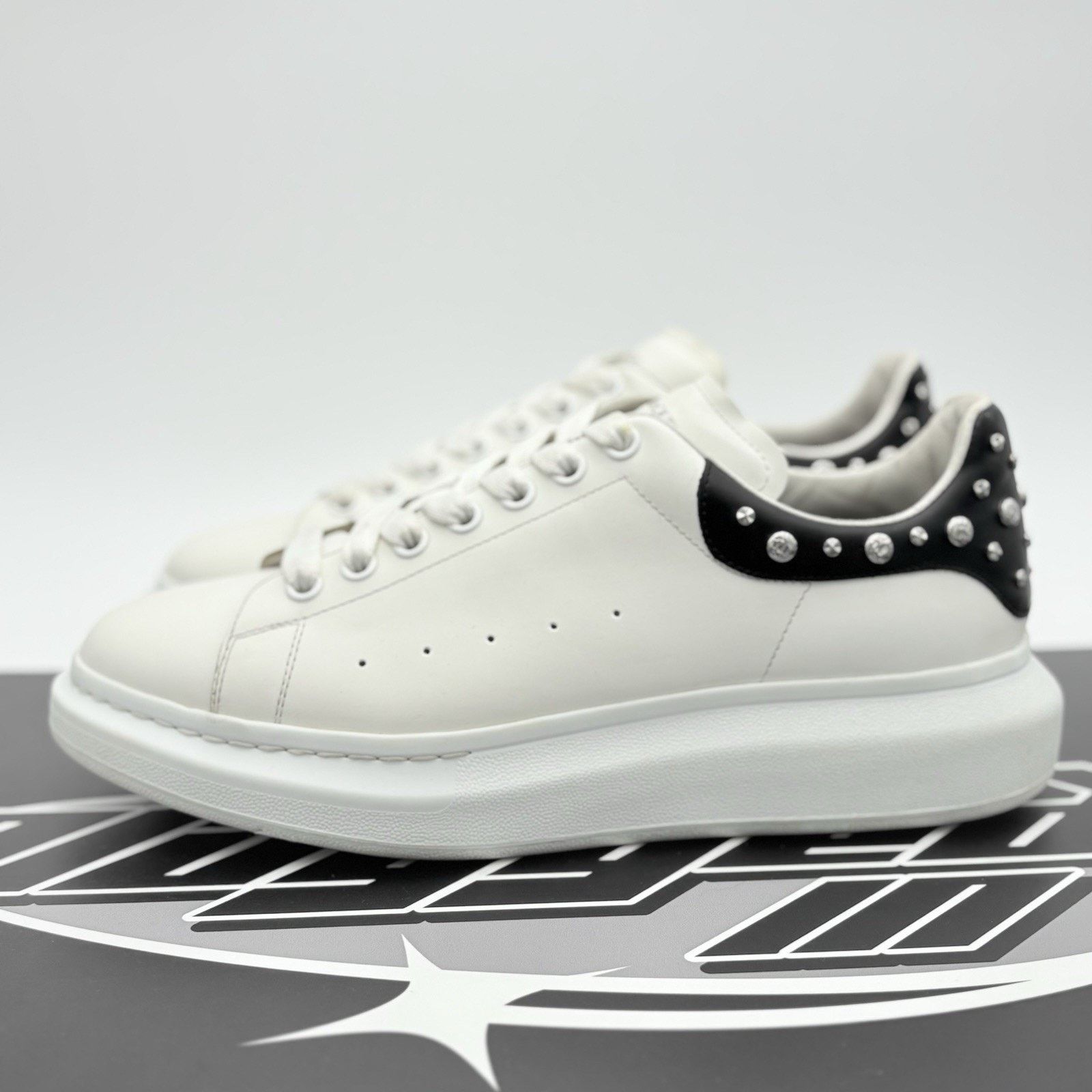 Alexander McQueen Alexander McQueen Studded Oversized ' White Black ' | GREAT! Size US 12 / EU 45 - 1 Thumbnail