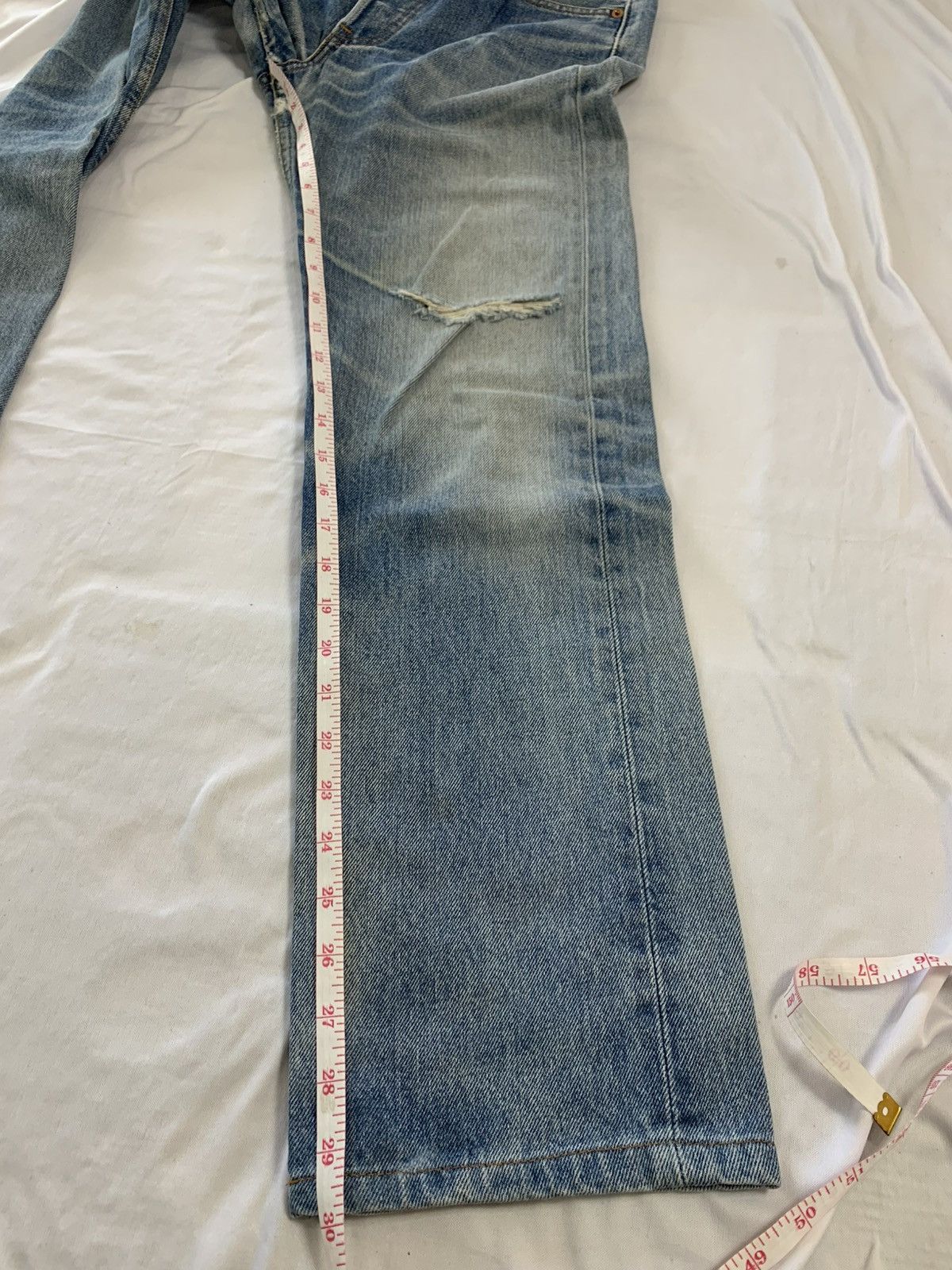 Levi's Vintage Clothing 90s levis 501 vintage blue jeans distressed style Size US 29 - 17 Thumbnail