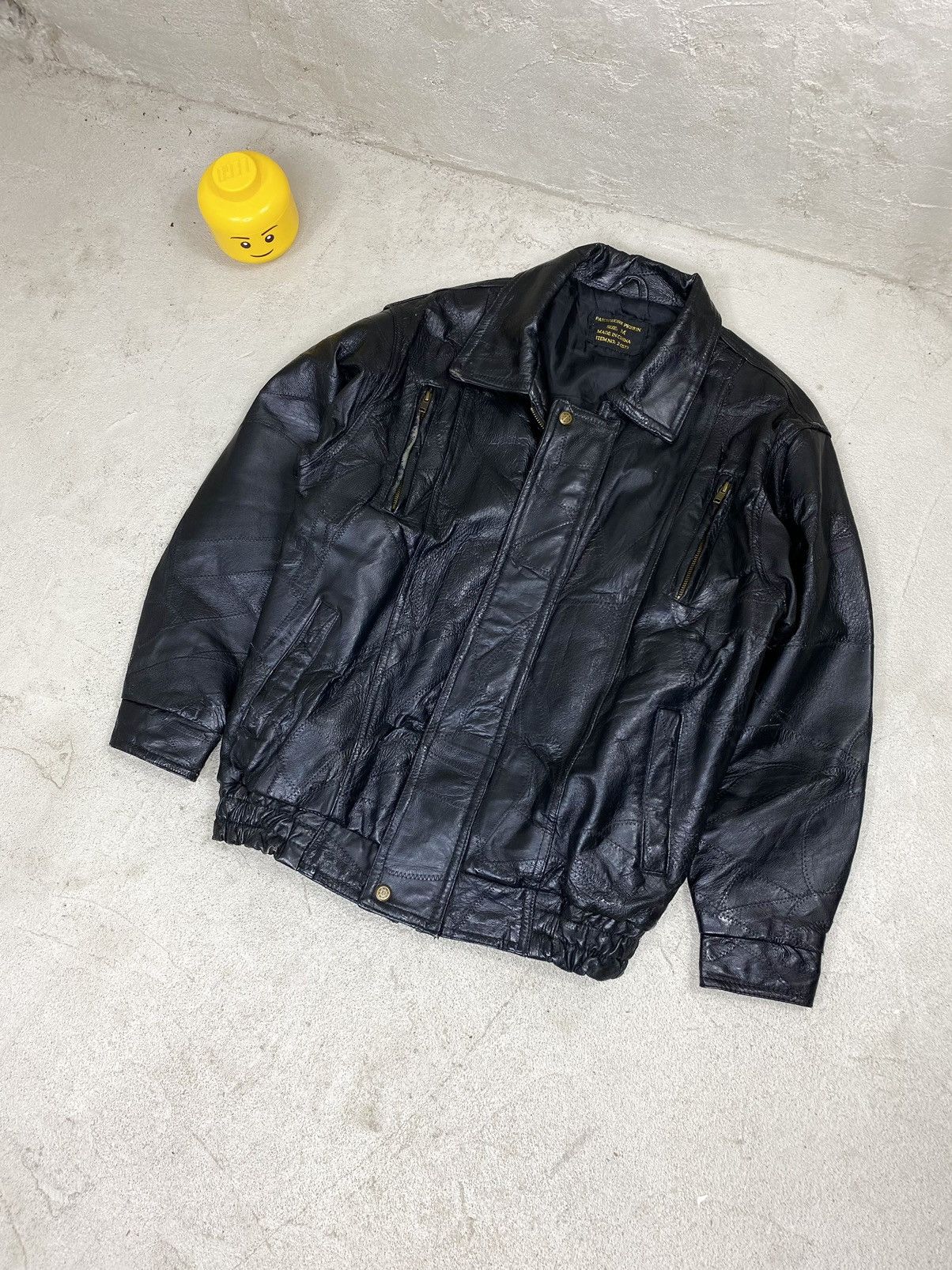 Vintage Leather jacket vintage bomber patchwork boxy oversize Size US L / EU 52-54 / 3 - 2 Thumbnail