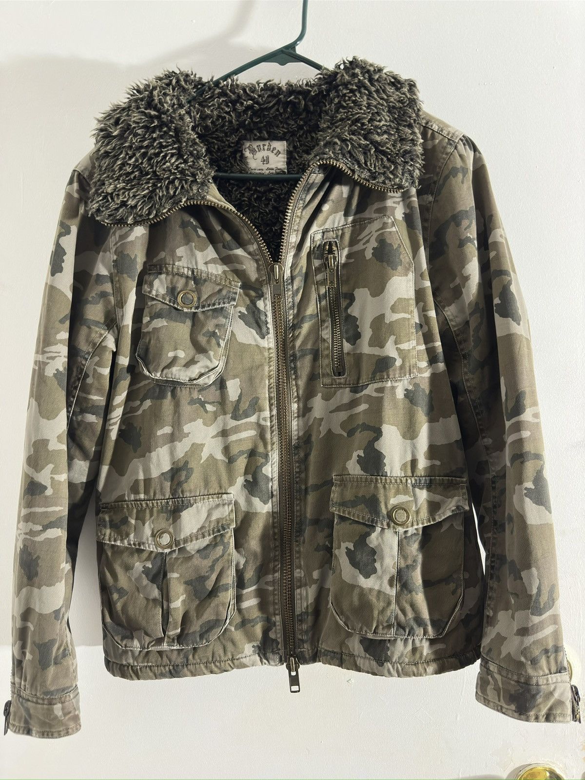 Japanese Brand × Other × Vintage Burden camo fur coat Size US L / EU 52-54 / 3 - 1 Thumbnail