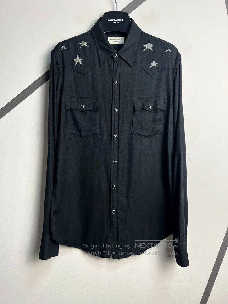Other Saint Laurent Black Star Embellished Shirt. Size US M / EU 48-50 / 2 - 1 Thumbnail