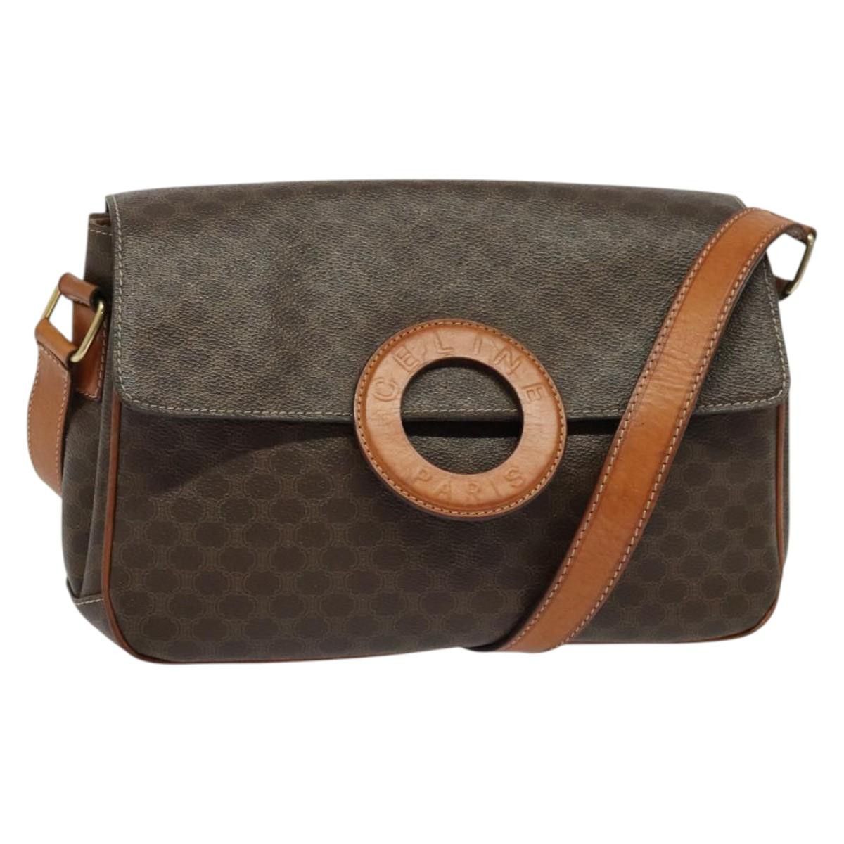 Celine CELINE Macadam Canvas Shoulder Bag Pvc Leather Brown Gold Size ONE SIZE - 1 Thumbnail