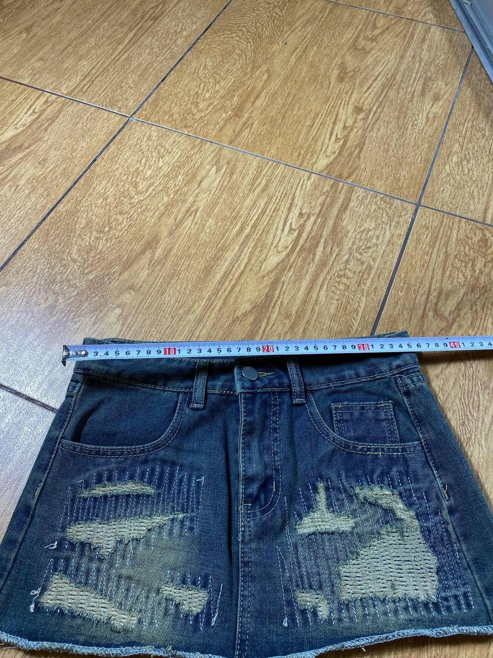 Japanese Brand × Vintage Y2K Vintage Topshop Distressed Denim Mini Skirt Size 34" / US 12 / IT 48 - 8 Thumbnail