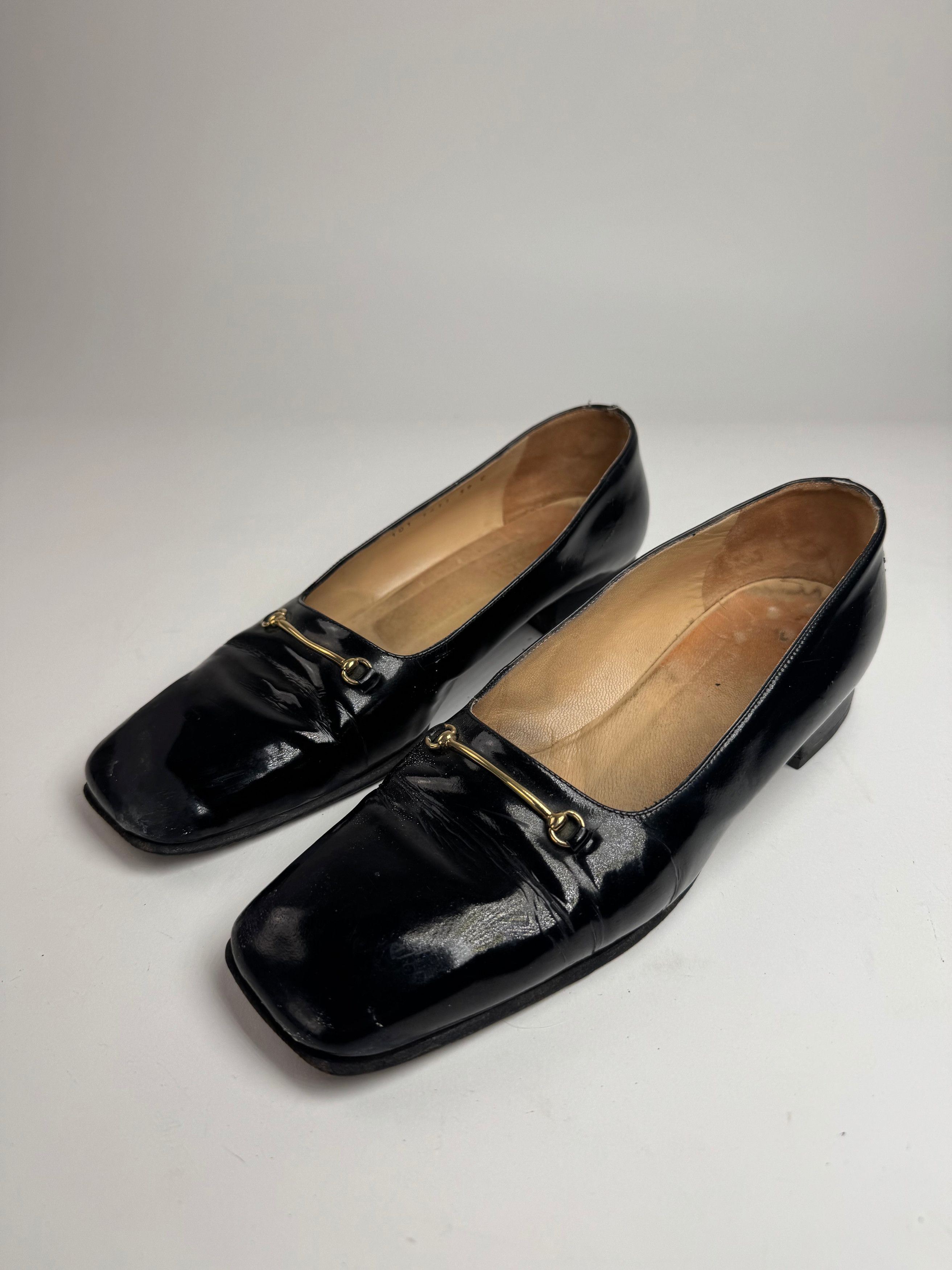 Gucci Vintage Patent Leather Pumps Black 39 Size US 8 / IT 38 - 1 Thumbnail