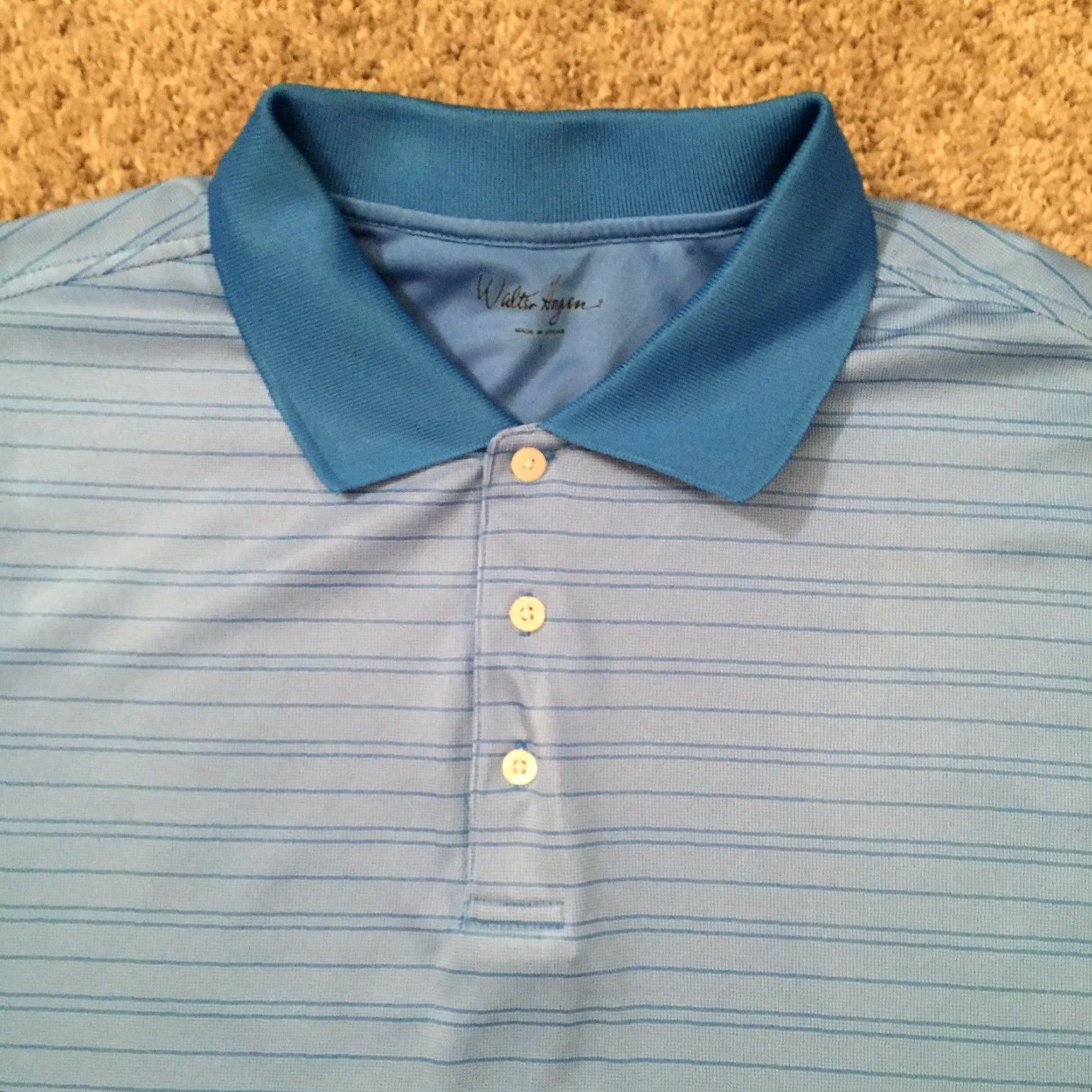 Vintage Walter Hagen Polo Shirt Mens L Blue Striped Short Sleeve Size US L / EU 52-54 / 3 - 3 Thumbnail