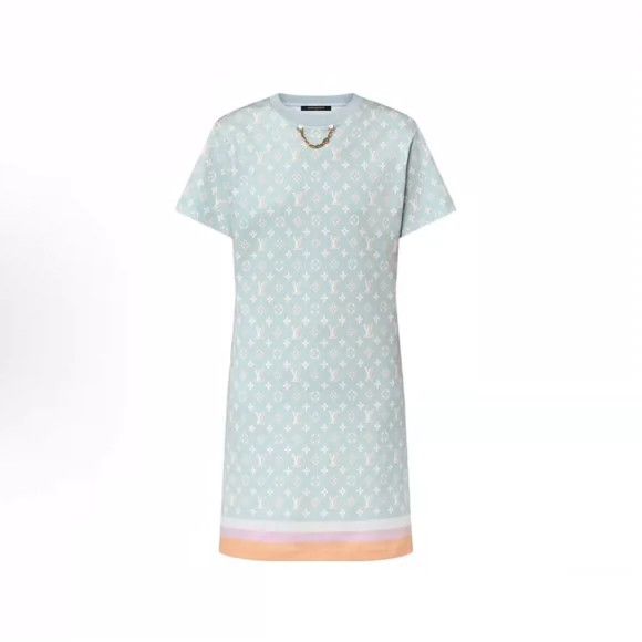 Louis Vuitton Louis Vuitton Blue presbyopic full print dress Size XS / US 0-2 / IT 36-38 - 4 Thumbnail
