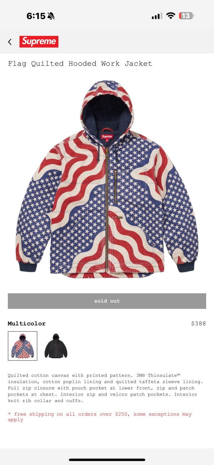 Supreme Supreme Flag Jacket Size US L / EU 52-54 / 3 - 1 Thumbnail